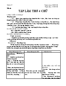 Giáo án Ngữ Văn Lớp 6 - Tiết 106: Tập làm thơ 4 chữ - Năm học 2013-2014