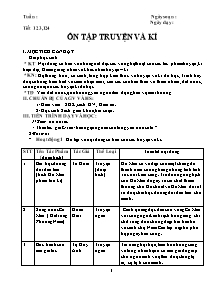 Giáo án Ngữ Văn Lớp 6 - Tiết 123, 124: Ôn tập truyện và kí