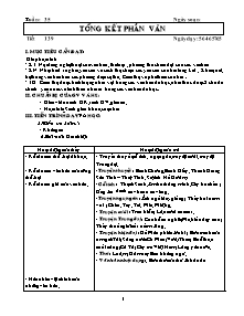 Giáo án Ngữ Văn Lớp 6 - Tiết 139: Tổng kết phần văn