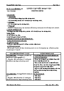 Giáo án Ngữ Văn Lớp 7 - Tiết 100: Luyện tập viết đoạn văn chứng minh - Năm học 2012-2013 - Nguyễn Thị Tuyết