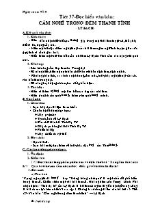 Giáo án Ngữ Văn Lớp 7 - Tiết 37: Đọc hiểu văn bản 