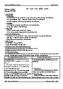 Giáo án Ngữ Văn Lớp 7 - Tiết 61: Ôn tập văn biểu cảm - Năm học 2012-2013 - Nguyễn Thị Tuyết