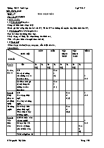 Giáo án Ngữ Văn Lớp 7 - Tiết 65, 66: Thi học kì I - Nguyễn Thị Kiều