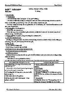 Giáo án Ngữ Văn Lớp 7 - Tiết 69: Mùa xuân của tôi - Năm học 2012-2013 - Nguyễn Thị Tuyết