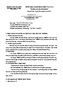 Giáo án Ngữ Văn Lớp 8 - Kế hoạch sử dụng thiết bị dạy học - Năm học 2013-2014 - Nguyễn Hương Giang