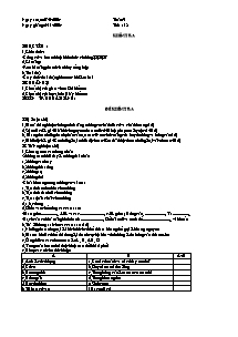 Giáo án Sinh học Lớp 8 - Tiết 18: Kiểm tra