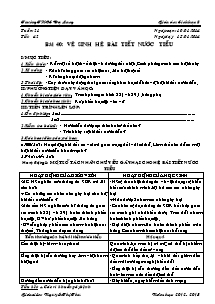Giáo án Sinh học Lớp 8 - Tiết 42, Bài 40: Vệ sinh hệ bài tiết nước tiểu - Năm học 2013-2014 - Nguyễn Thị Thu