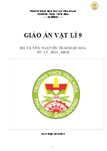 Giáo án Vật lí Lớp 9 - Chương trình cả năm - Năm học 2013-2014 - Nguyễn Thanh Quang