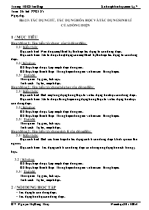 Giáo án Vật Lý Lớp 7 - Tiết 25, Bài 23: Tác dụng từ, tác dụng hóa họcvà tác dụng sinh lí của dòng điện - Năm học 2013-2014 - Nguyễn Thị Hồng Thúy