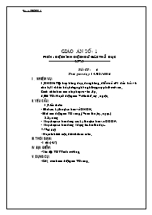 Giáo án Thể dục Khối 6 - Tiết 2 - Năm học 2012-2013