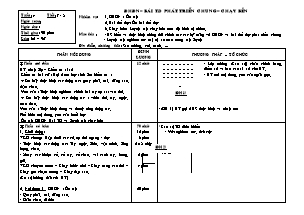 Giáo án Thể dục Khối 6 - Tiết 7+8: ĐHĐN - Bài TD Phát triển chung - Chạy Bền