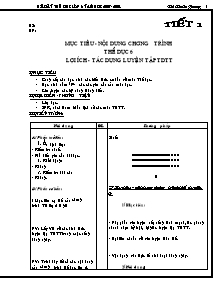 Giáo án Thể dục Lớp 6 - Chương trình học kì 1 - Vũ Xuân Quang