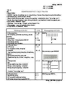 Giáo án Thể dục Lớp 6 - Tiết 16: Đội hình đội ngũ - chạy nhanh - Khổng Minh Tú