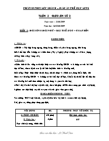 Giáo án Thể dục Lớp 6 - Tiết 3+4 - Lô Thanh Tuân