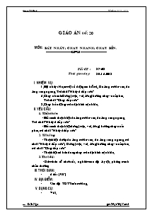 Giáo án Thể dục Lớp 6 - Tiết 37+38 - Năm học 2013-2014