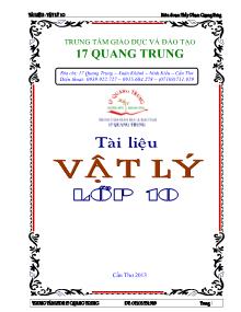 Giáo án Vật Lí Lớp 10 - Phạm Quang Hưng