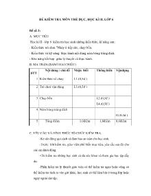 Đề kiểm tra môn Thể dục Lớp 6 - Học kì 2 - Đề số 2