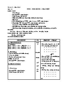 Giáo án Khối 6 - Tuần 15 - Bản đẹp 3 cột