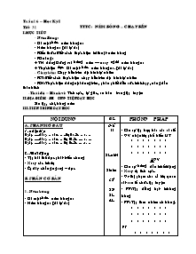 Giáo án Khối 6 - Tuần 16 - Bản đẹp 3 cột