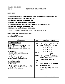 Giáo án Khối 6 - Tuần 21 - Bản đẹp 3 cột