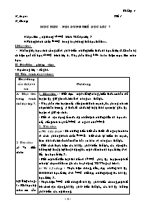 Giáo án môn Thể dục 7 - Chương trình học cả năm (Chuẩn kiến thức)