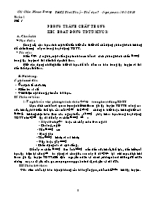 Giáo án môn Thể dục 7 - Chương trình học cả năm - Vũ Văn Hoan