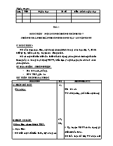 Giáo án môn Thể dục 7 - Chương trình học kì 1 - Bản đẹp 3 cột