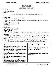 Giáo án môn Thể dục 7 - Chương trình học kì 1 - Năm học 2012-2013 - Phạm Quang Khương