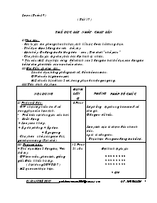 Giáo án môn Thể dục 7 - Chương trình học kì 2 - Bản đẹp 3 cột