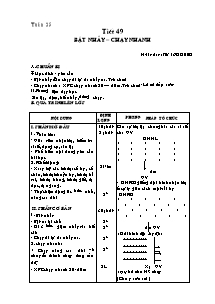 Giáo án môn Thể dục Khối 6 - Tiết 49: Bật nhảy - Chạy nhanh