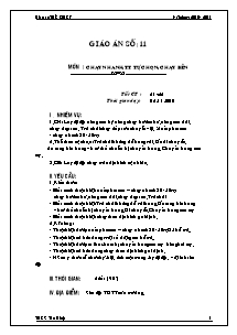 Giáo án môn Thể dục Khối 7 - Tiết 21+22: Chạy nhanh; TT Tự chọn; Chạy bền - Năm học 2010-2011 - Trường THCS Tân Hiệp