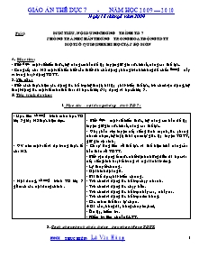 Giáo án Thể dục 7 - Bản đẹp 2 cột - Năm học 2009-2010 - Lê Văn Hùng