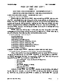 Giáo án Thể dục 7 - Chương trình cả năm - Ngô Văn Dũng