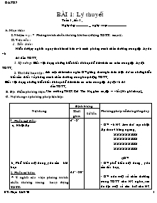 Giáo án Thể dục 7 - Chương trình học kì 1 - Bản đẹp 4 cột