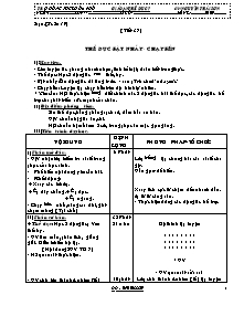 Giáo án Thể dục 7 - Chương trình học kì 2 - Nguyễn Thái Sơn