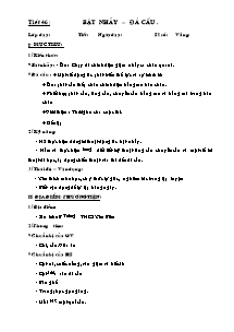 Giáo án Thể dục 7 - Tiết 46: Bật nhảy - Đá cầu