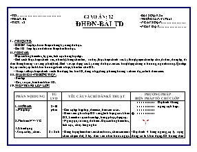 Giáo án Thể dục Khối 6 - Tiết 12: ĐHĐN - Bài TD