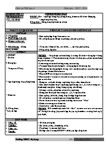 Giáo án Thể dục Khối 6 - Tiết 17+18 - Năm học 2013-2014 - Trần Đăng Khoa