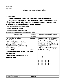 Giáo án Thể dục Khối 6 - Tiết 20: Chạy nhanh - Chạy bền