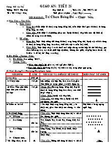 Giáo án Thể dục Khối 6 - Tiết 25: Tự chọn Bóng đá - Chạy bền - Trường THCS Phú Hội