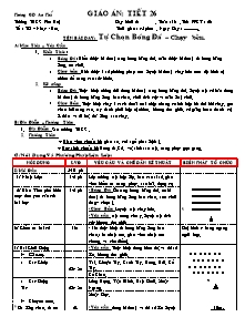 Giáo án Thể dục Khối 6 - Tiết 26: Tự chọn Bóng đá - Chạy bền - Trường THCS Phú Hội