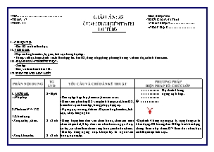 Giáo án Thể dục Khối 6 - Tiết 33: Ôn tập chuẩn bị kiểm tra Học kì 1 - Bài thể dục