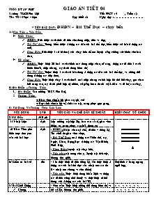 Giáo án Thể dục Khối 6 - Tiết 4: Đội hình đội ngũ - Bài thể dục - Chạy bền - Trường THCS Phú Hội