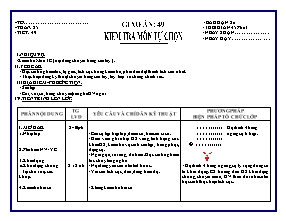 Giáo án Thể dục Khối 6 - Tiết 49: Kiểm tra Môn tự chọn