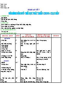 Giáo án Thể dục Khối 6 - Tiết 7: Đội hình đội ngũ - Thể dục phát triển chung - Chạy bền