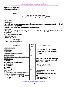 Giáo án Thể dục Khối 7 - Bản đẹp 3 cột - Năm học 2012-2013 - Đồng Thị Hoàng Yến
