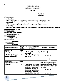 Giáo án Thể dục Khối 7 - Bản đẹp 4 cột - Năm học 2010-2011 - Lê Văn Hiếu