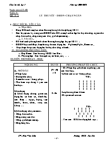 Giáo án Thể dục Khối 7 - Chương trình cả năm - Trần Văn Diễn