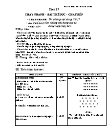 Giáo án Thể dục Khối 7 - Tiết 19: Chạy nhanh - Thể dục - Chạy bền