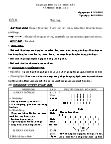 Giáo án Thể dục Khối 7 - Tiết 21+22 - Năm học 2012-2013